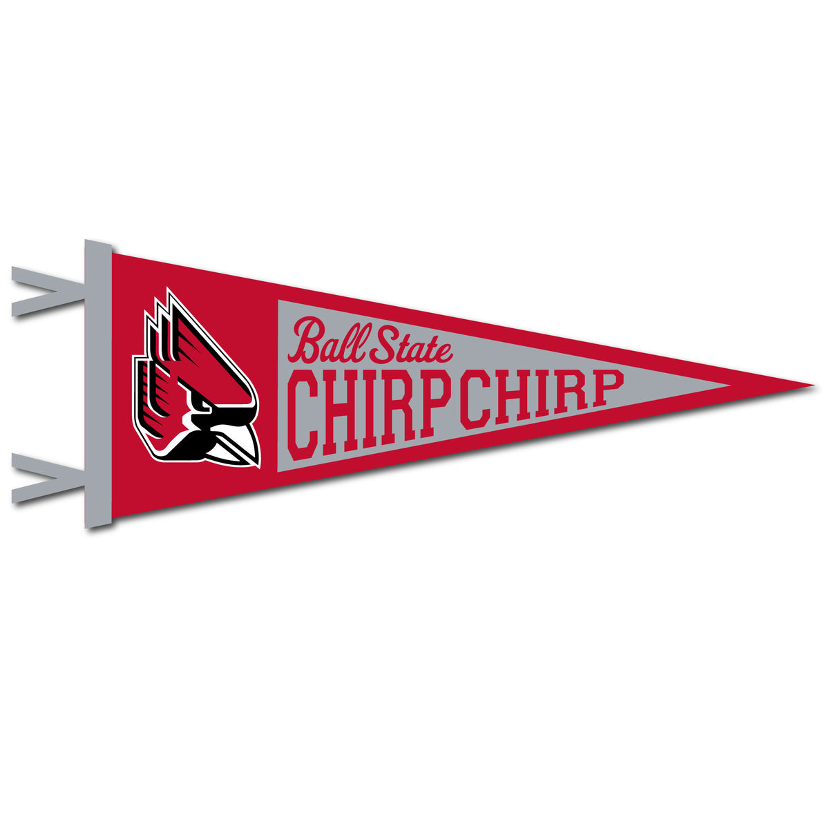Ball State Pennant Red/Grey 9x24