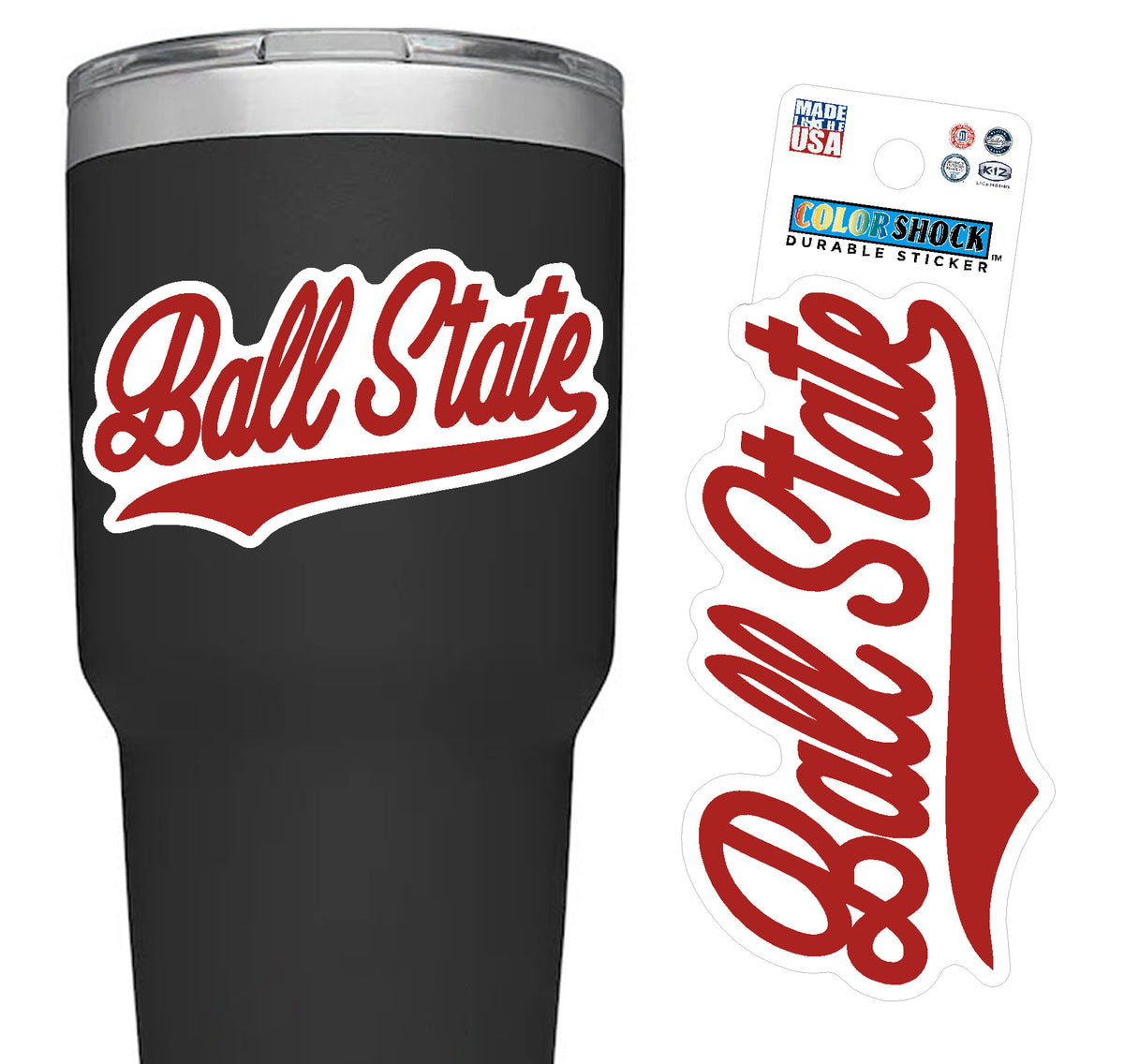 Ball State Red Script Decal – Ball State Team Store